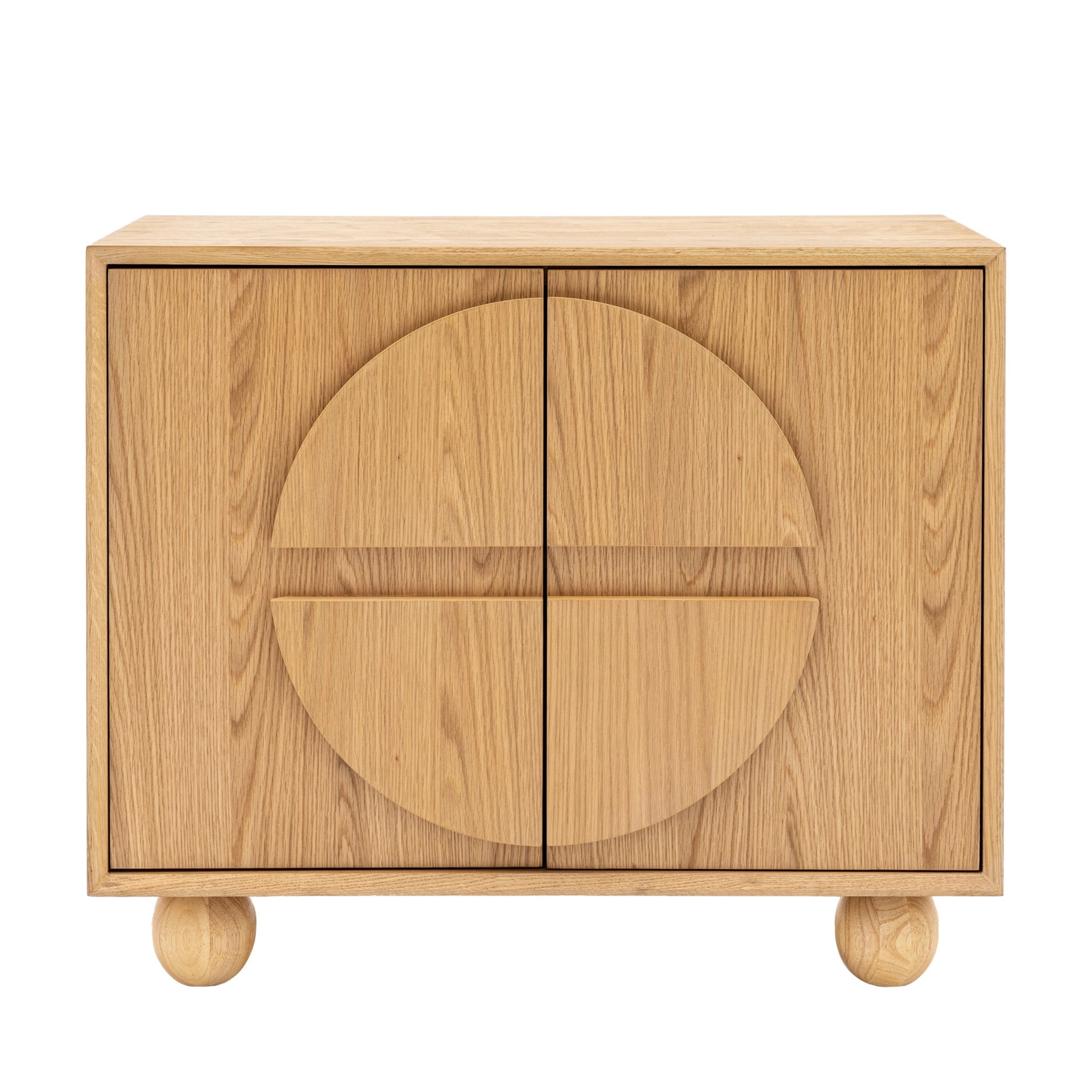 Sirena Geometric Natural Oak Wood Sideboard | Small